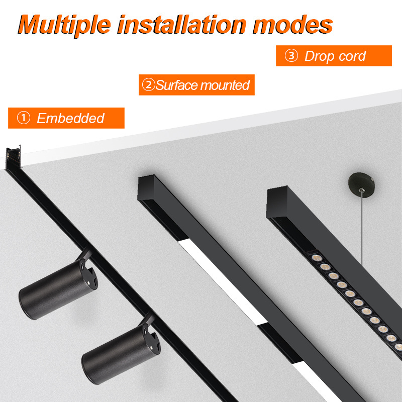 TUYA Smart Showroom Museum Adjustable Dimmable 48V Cob Slim Magnetic LED Tracklight Surface Track Lights Rail Lighting System