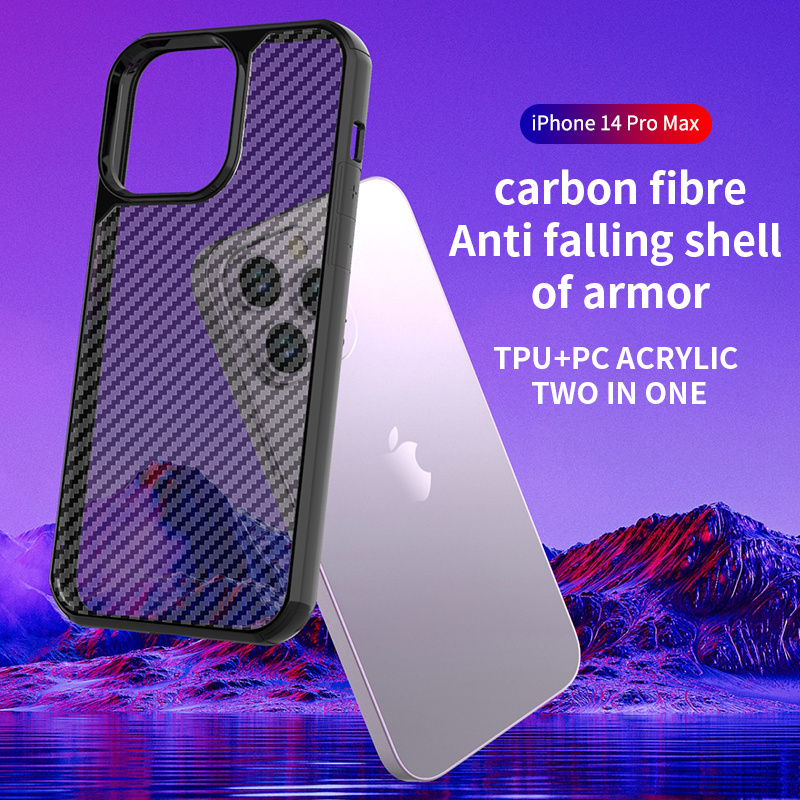 New Carbon fiber TPU PC Acrylic bulk 2 in one cell Phone Case For iPhone 14 13 12 Mini 11 Pro Max Xs Xr 7/8