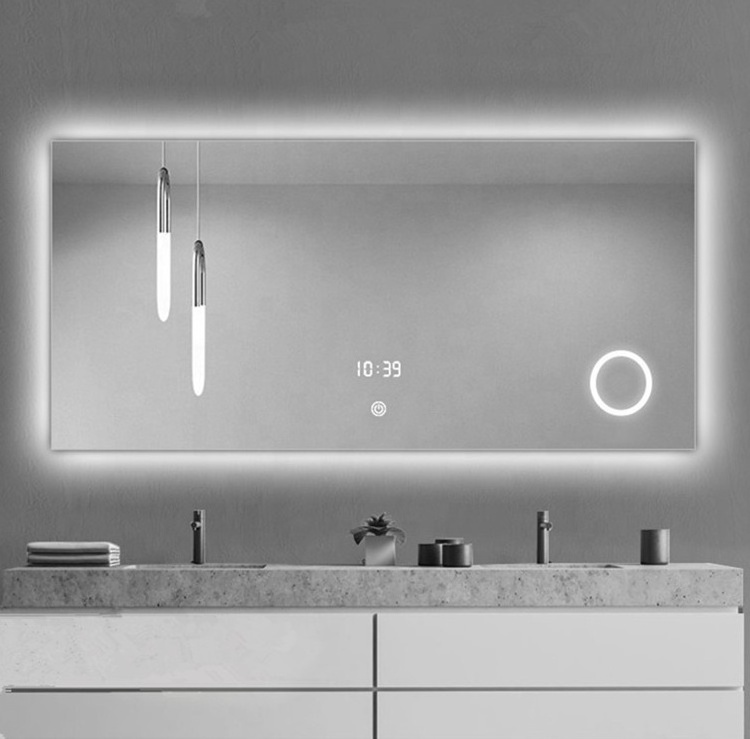 Wall mounted bathroom makeup mirror with led light and 3x magnification battery operation big size