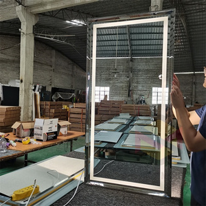 The Bathroom Mirror Factory Wholesales Rectangle LED light Frame Mirror with Stainless Steel Border in Bathroom