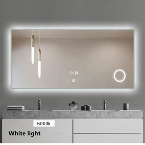 Wall mounted bathroom makeup mirror with led light and 3x magnification battery operation big size