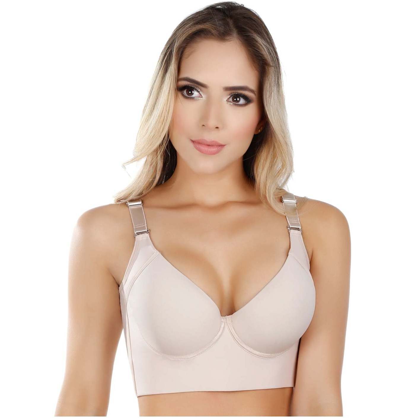 ODM/OEM Women Deep Cup Bra Hide Back Fat Full Back Coverage Bra with Shapewear Incorporated Push Up plus size Bras