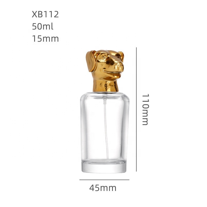 Luxury Design 50Ml Zodiac Zinc Alloy Metal Cap Unique Empty Glass Perfume Bottle