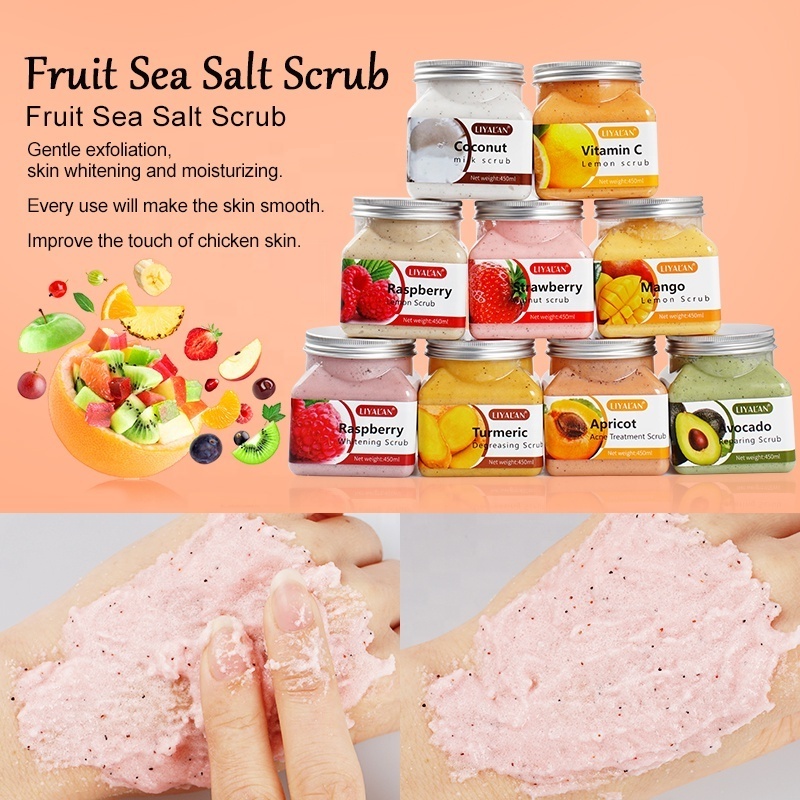 Custom Private Label Vegan Fruit Sugar Body Care Whitening Exfoliating Organic Body Scrub