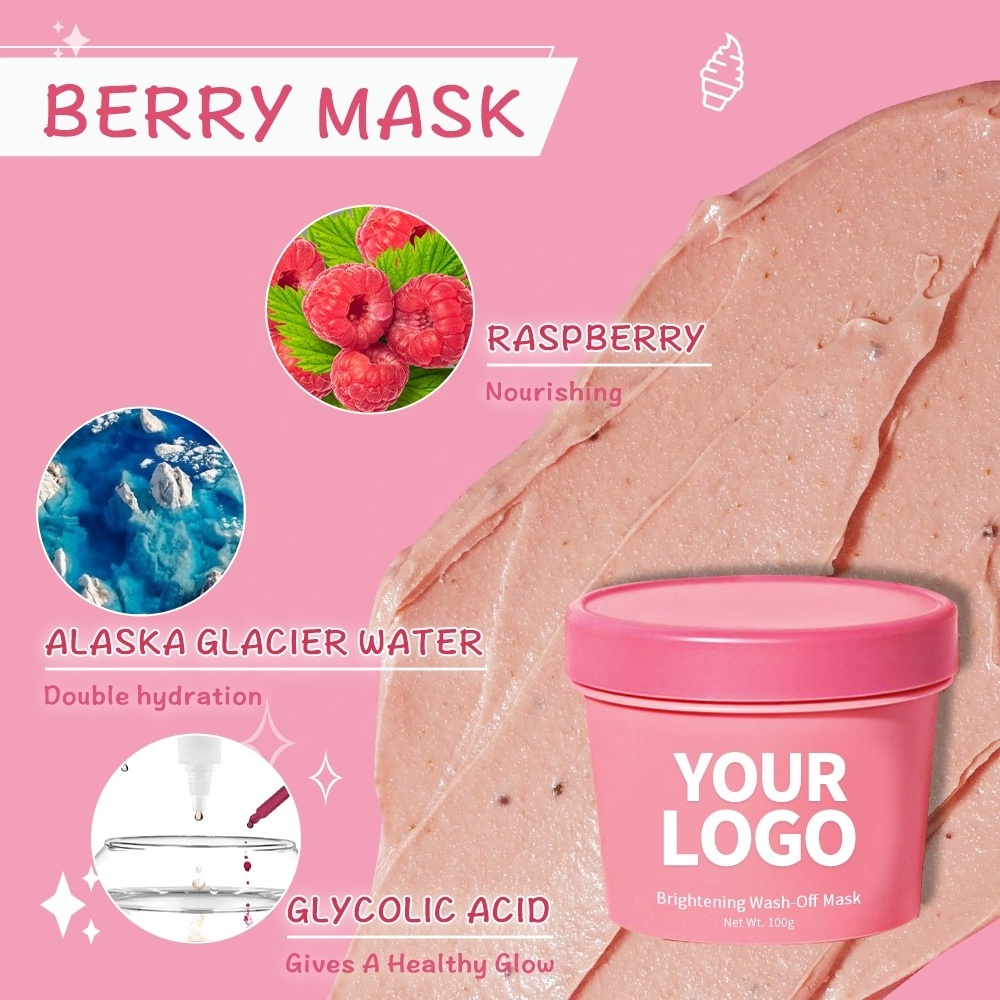 OEM Custom Cake Mud Mask Face Moisturizing Soothing Clean Organic Matcha Berry Ice Cream Clay Mask