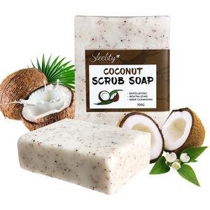 Custom Skin Soften Whitening Bath Moisturizing Glycerin Exfoliating Coconut Scrub Soap