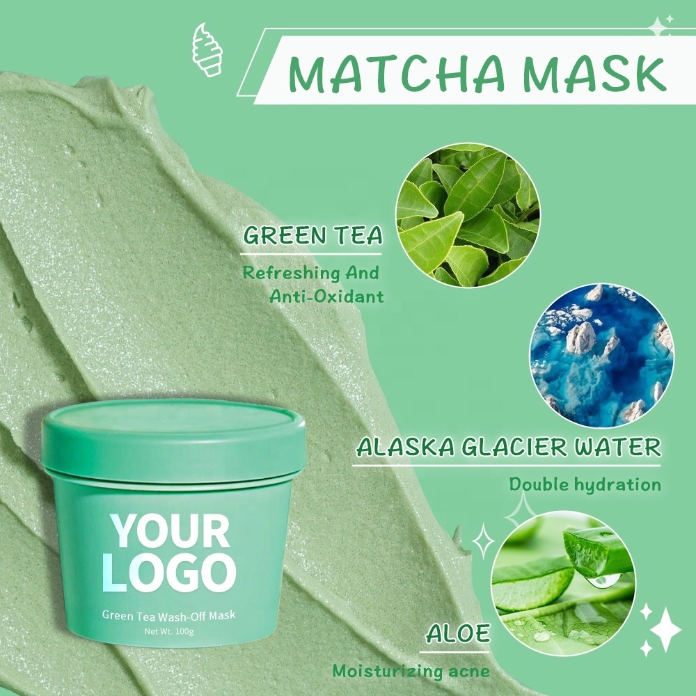 OEM Custom Cake Mud Mask Face Moisturizing Soothing Clean Organic Matcha Berry Ice Cream Clay Mask