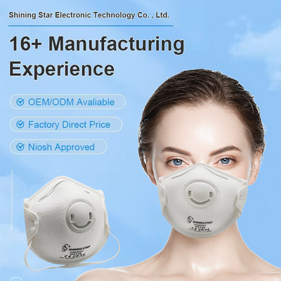 CE ffp2 Respirator valved industrial 3D disposable non-woven construction dust mask ffp2 with valve