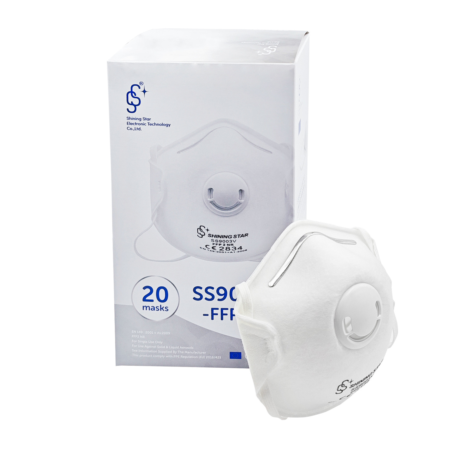 CE ffp2 Respirator valved industrial 3D disposable non-woven construction dust mask ffp2 with valve