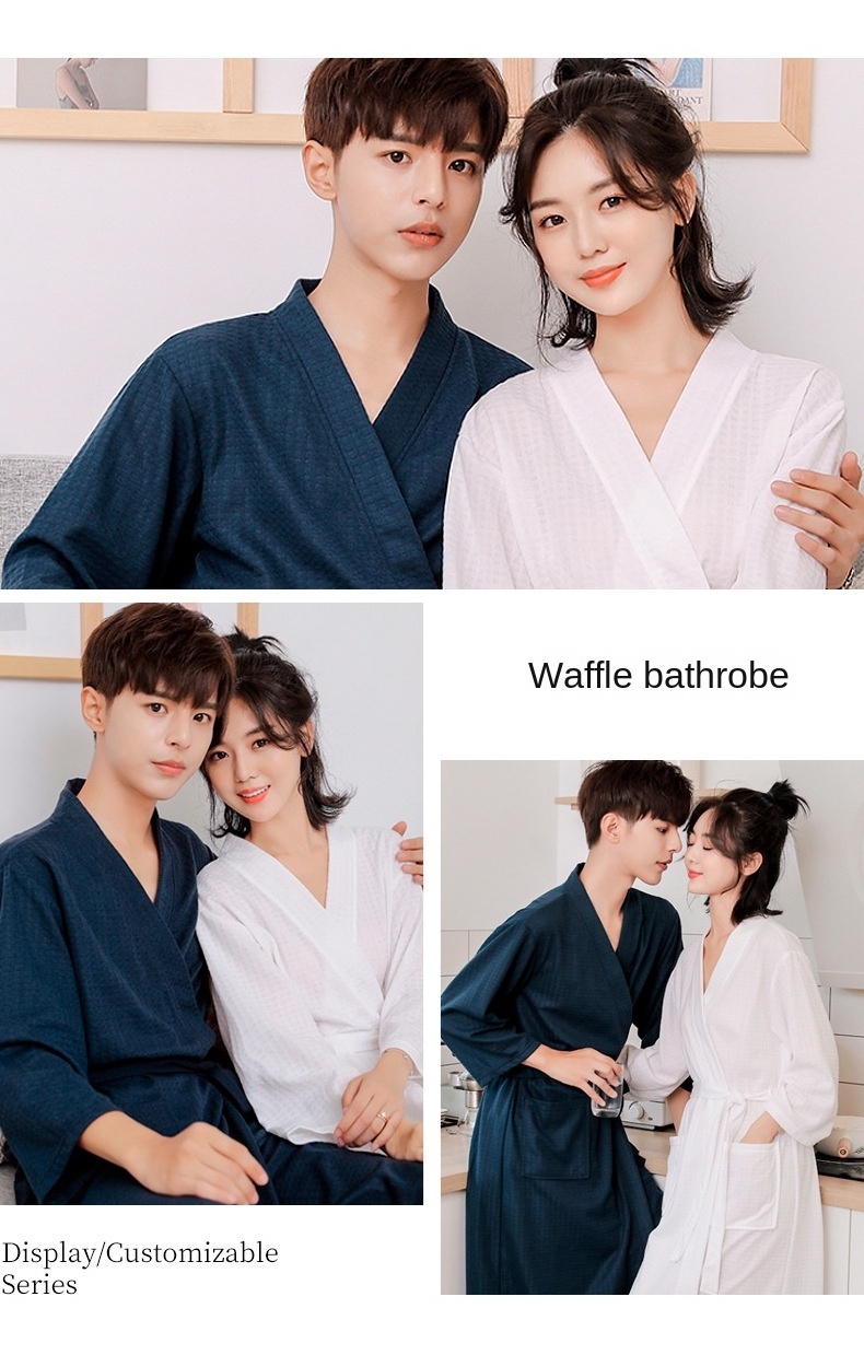 Hotel 5 star hilton Cotton bathrobe cut down bathrobe beauty salon homestay towel bathrobe wholesale women's pure cotton