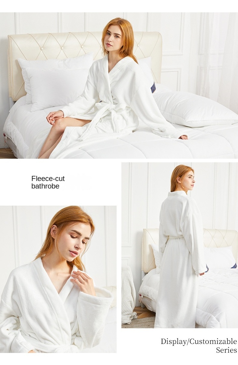 Hotel 5 star hilton Cotton bathrobe cut down bathrobe beauty salon homestay towel bathrobe wholesale women's pure cotton