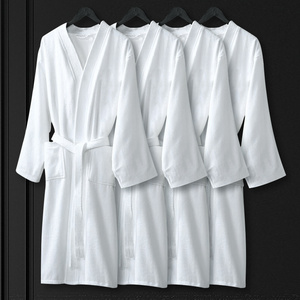 Hotel 5 star hilton Cotton bathrobe cut down bathrobe beauty salon homestay towel bathrobe wholesale women's pure cotton