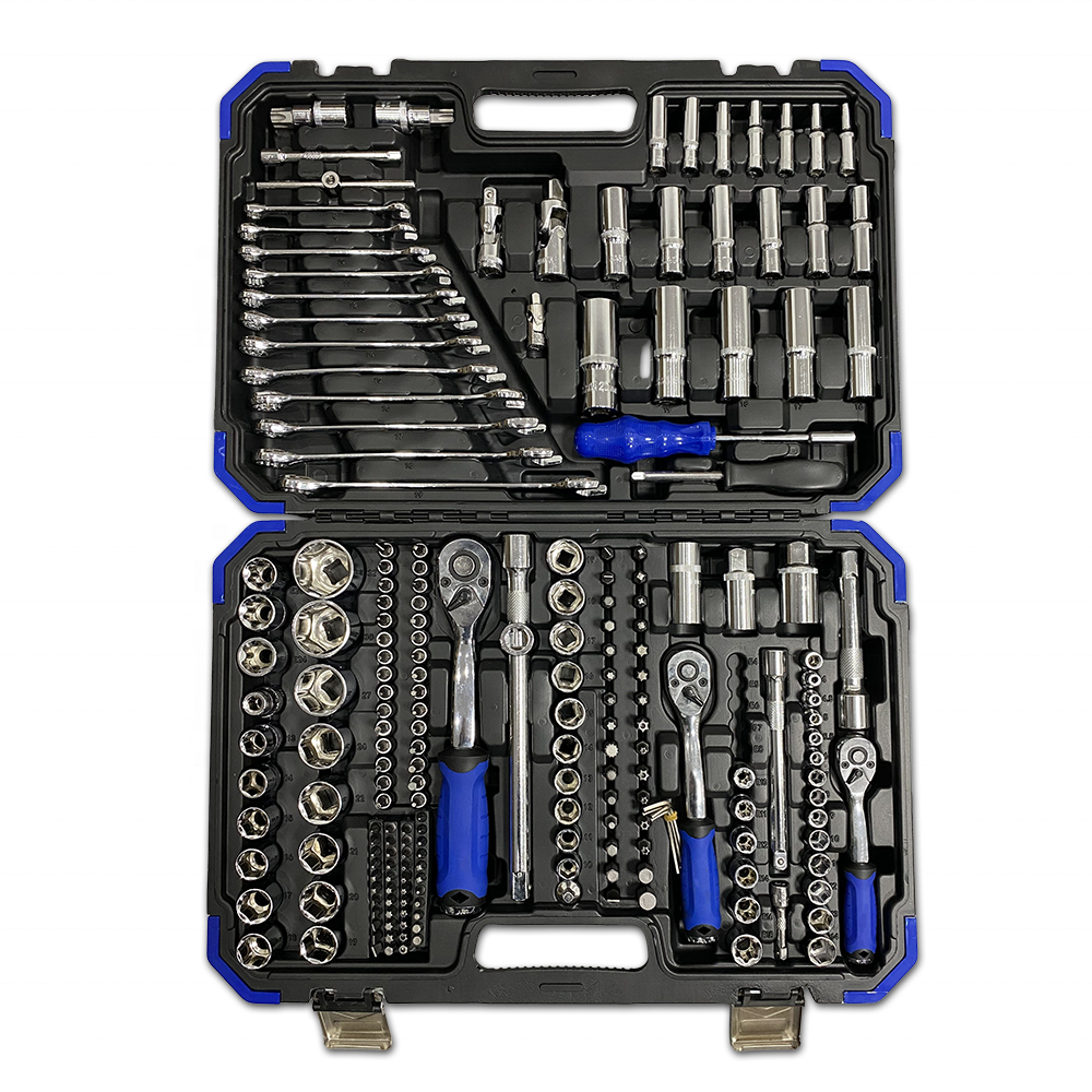 216pcs combination 1/2 3/8 1/4 inch ratchet wrench socket set repair kit