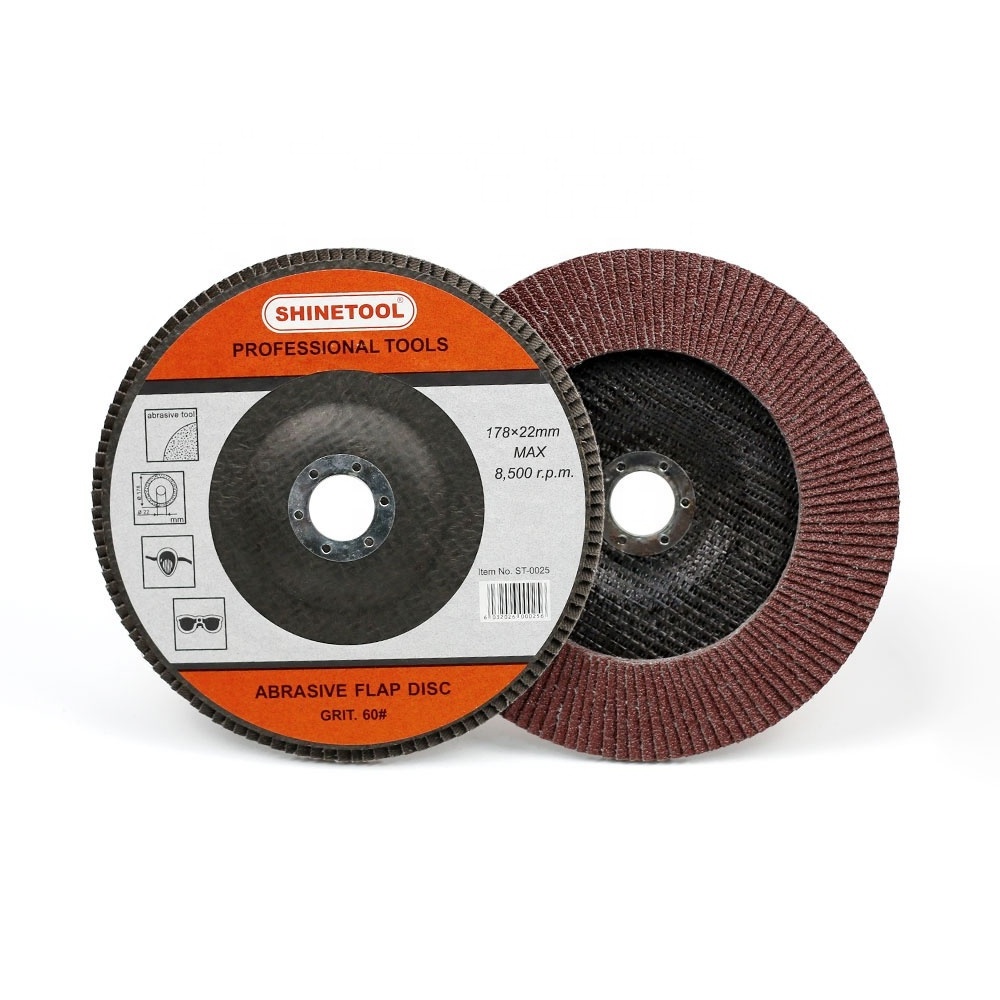 Flexible flower aluminium oxide alumina abrasive grinding and polishing flap disc wheel