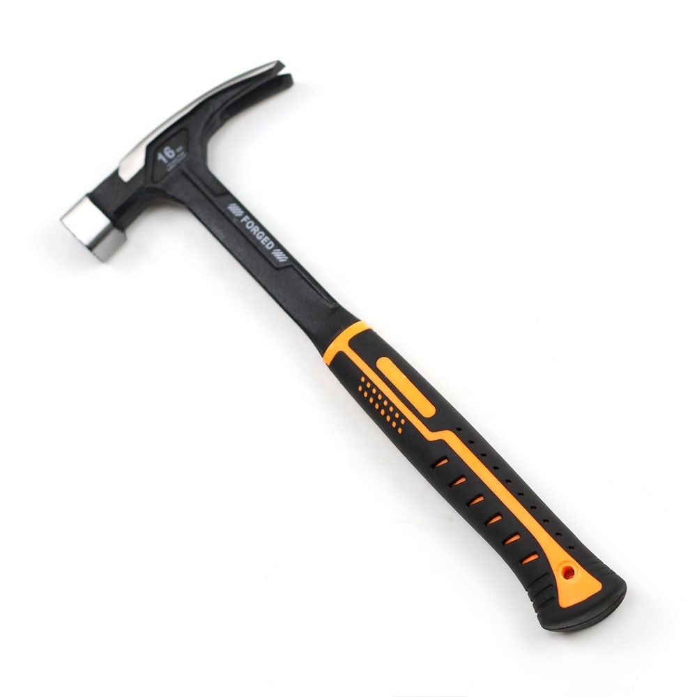 One-piece drop forged claw hammer with connected integrated handle