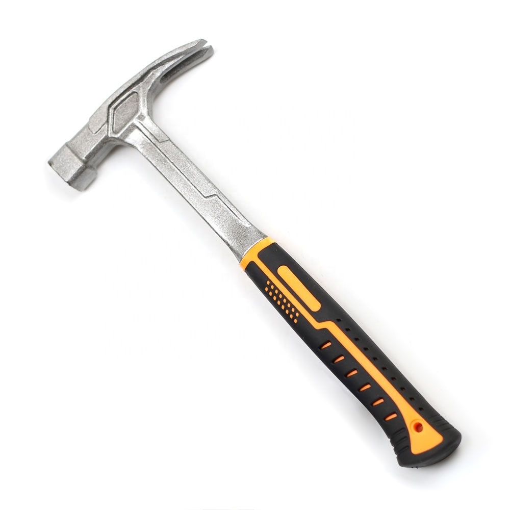 One-piece drop forged claw hammer with connected integrated handle