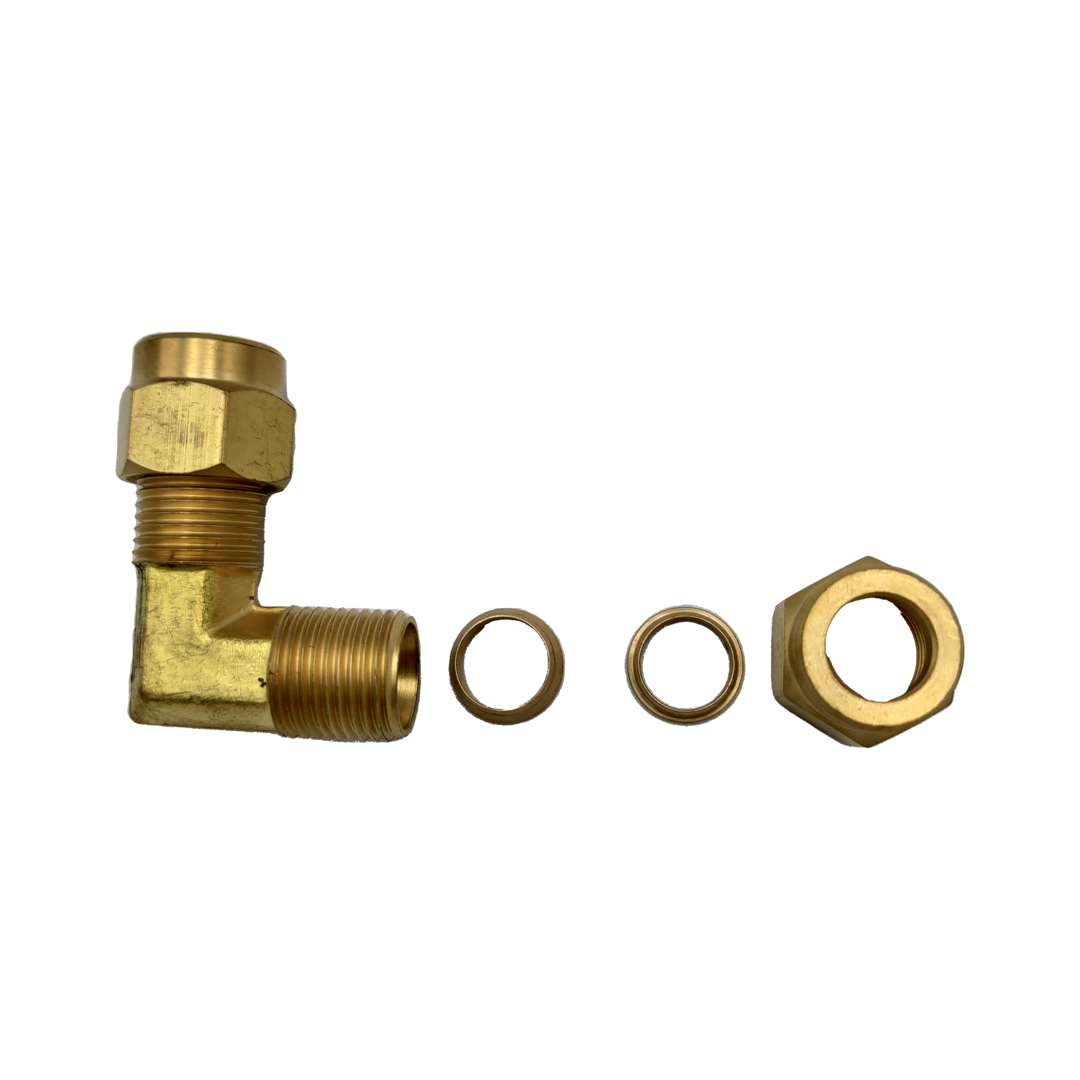 Greenhouse misting system brass compression fitting tee elbow 3/8