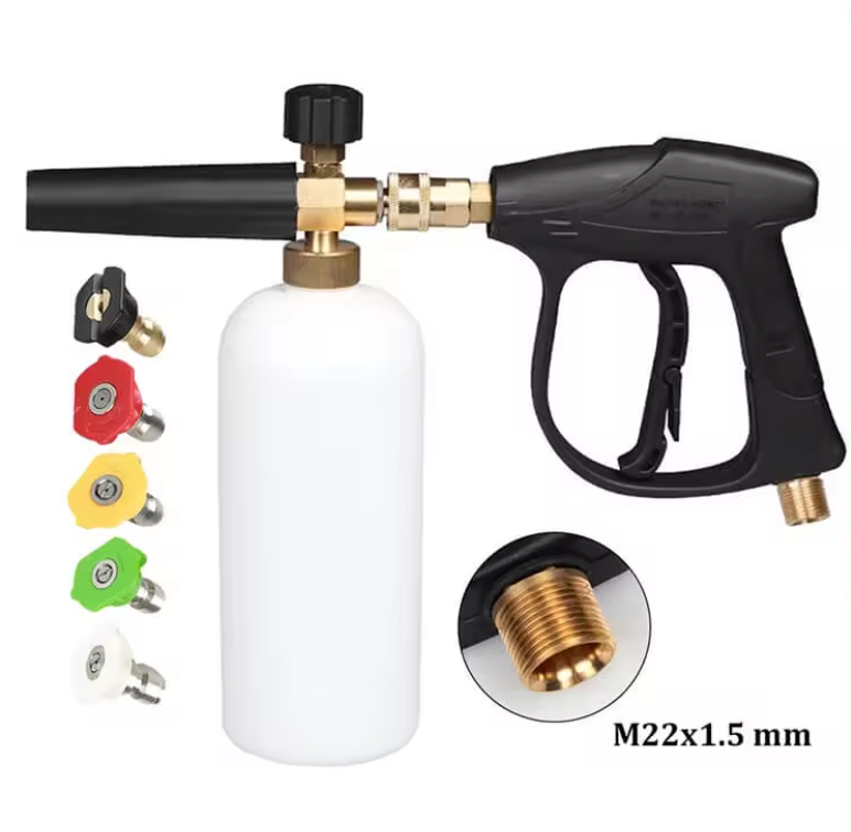 Pressure Washer PA Snow Foam Lance Foam Cannon Foam Nozzle with 1L Semi-Transparent Bottle