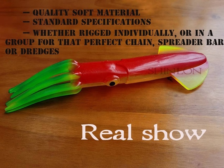 9 Inch Rubber Mauler Squids Made In China 23 cm Soft Plastic Tuna Trolling Fishing Squid Lure Big Game Trolling Lures And Tackle