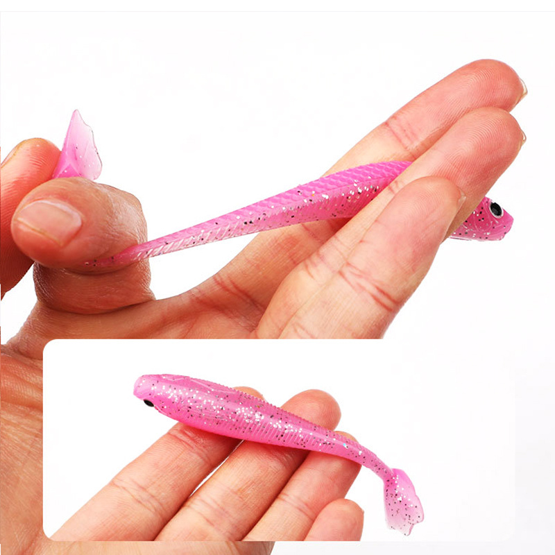 New High Quality 3D Fish Eye Soft Fishing Lure Bait Plastic Duck Tail Fishing Lure 9 cm 5.6g Silicone Lure Artificial Bait