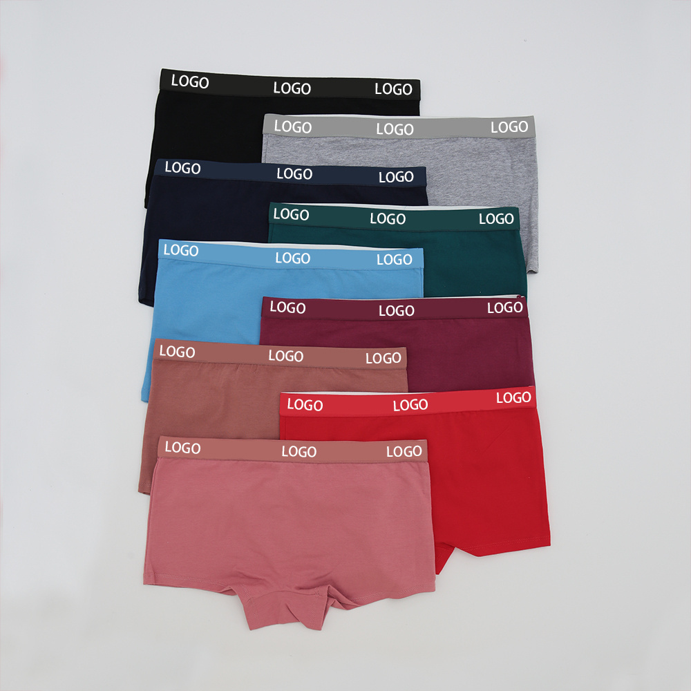 Manufacturers Custom Logo High Quality Breathable Women's Boxer Briefs Cotton Boxer Shorts Female Ladies Basics Underwear