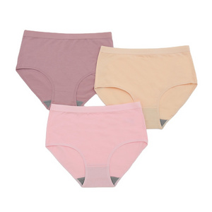 High Waist Custom Cotton High Elastic Women Panties Solid Color Ladies Briefs Plus Size Comfortable Women Underwear