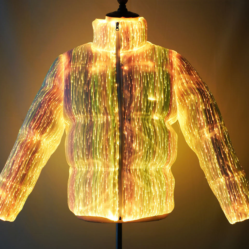 App Control Led Clothing Coat Light Up Fiber Optic Down Jackets Men and Woman Winter Jackets