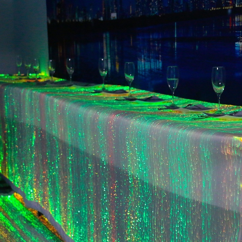 Custom Luminous Fiber Optic Table Cloth Led Light Up Table Cloth