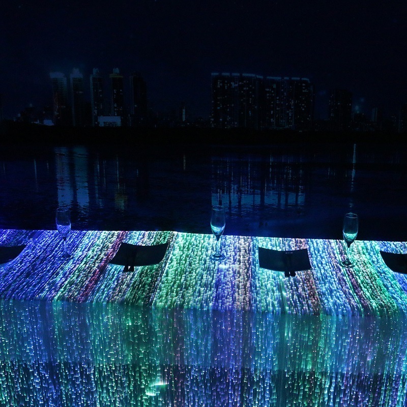 Custom Luminous Fiber Optic Table Cloth Led Light Up Table Cloth