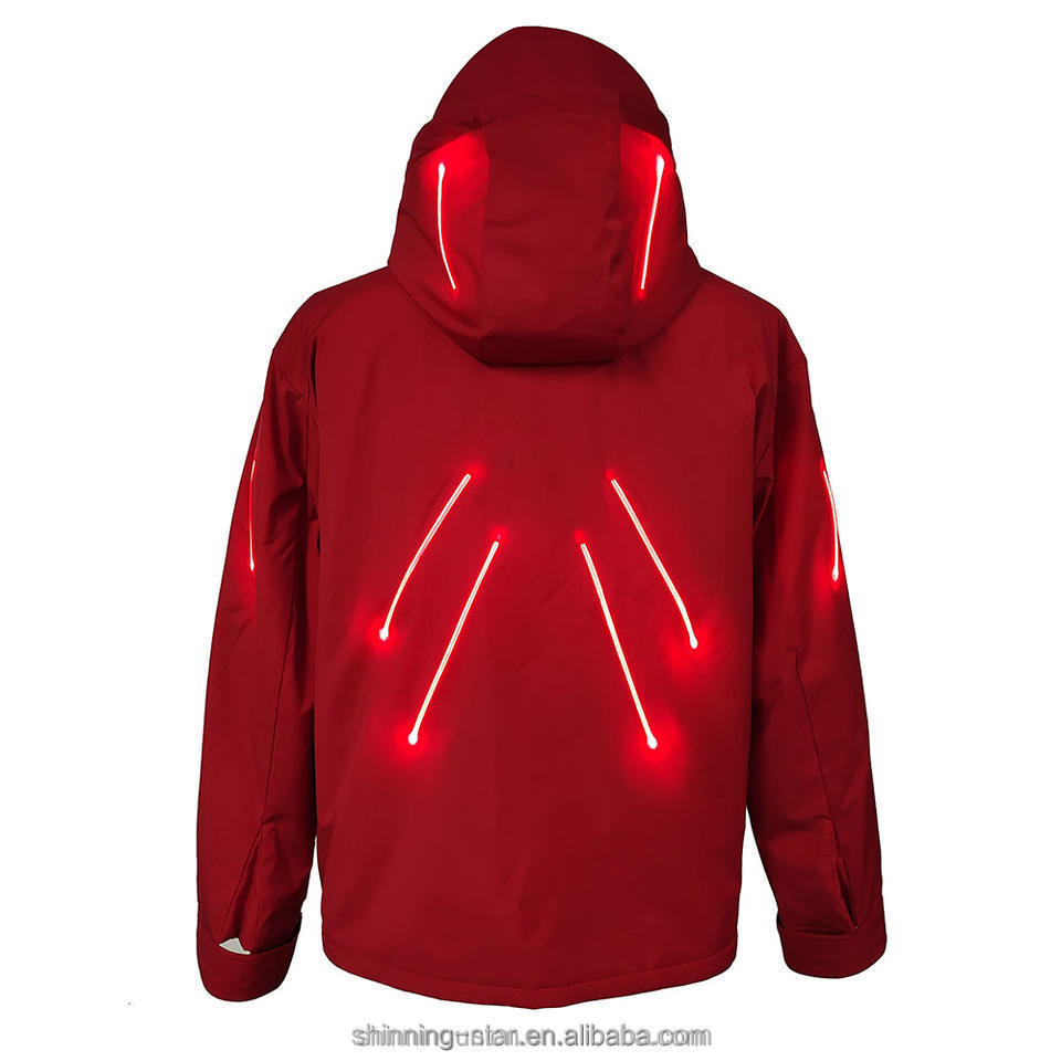 New arrival Bicycle Moto LED Jacket - Machine Washable LED Fiber Optics Light Up Running Jacket Coat