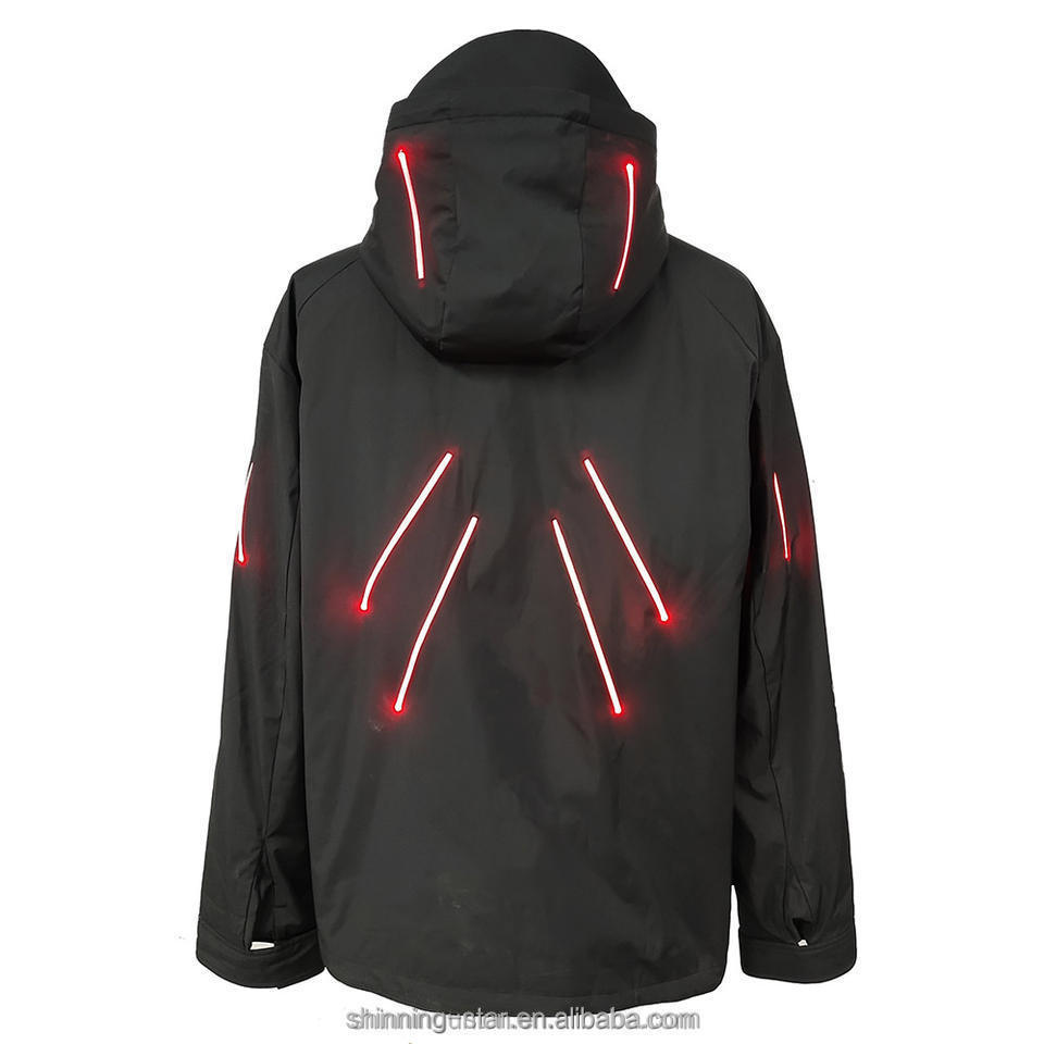 New arrival Bicycle Moto LED Jacket - Machine Washable LED Fiber Optics Light Up Running Jacket Coat