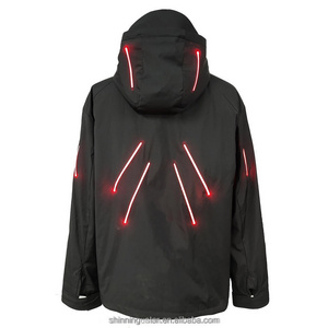 New arrival Bicycle Moto LED Jacket - Machine Washable LED Fiber Optics Light Up Running Jacket Coat