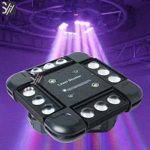 Nightclub Equipment 12Pcs RGBW 4in1 Snowstorm Stage Beam Strobe Laser Led Moving Head Light For DJ Party