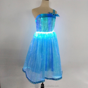 Luminous Kids Princess Dresses with LED Lights - Prom Dress LED Fiber Optics Fabric Light Up - Illuminated Evening Dress Wedding