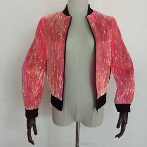 LED Fiber Optical Lights Up Jacket for Women - LED Rave Robot Dance Costume for Cycling Bikes LED Luminous Flashing Jacket Set