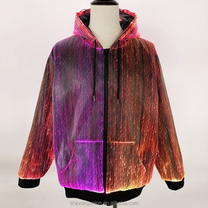 Mens Fiber Optic Hoodie LED - Luminous LED Jacket Party Clothing - LED Light Up Christmas Sweater Sweatshirt Belly Dance Costume