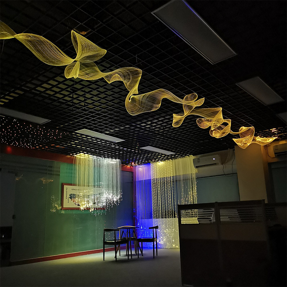 Fiber Optic Mesh with USB Light Source Optional - LED Optic Fiber Light Guide Sheet for Hotel Ceiling and Trees Decoration