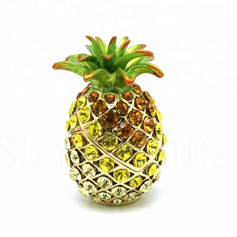 Full Diamond Pineapple Trinket Box Shiny Gift Box Home Decorative Christmas Gift Boxes