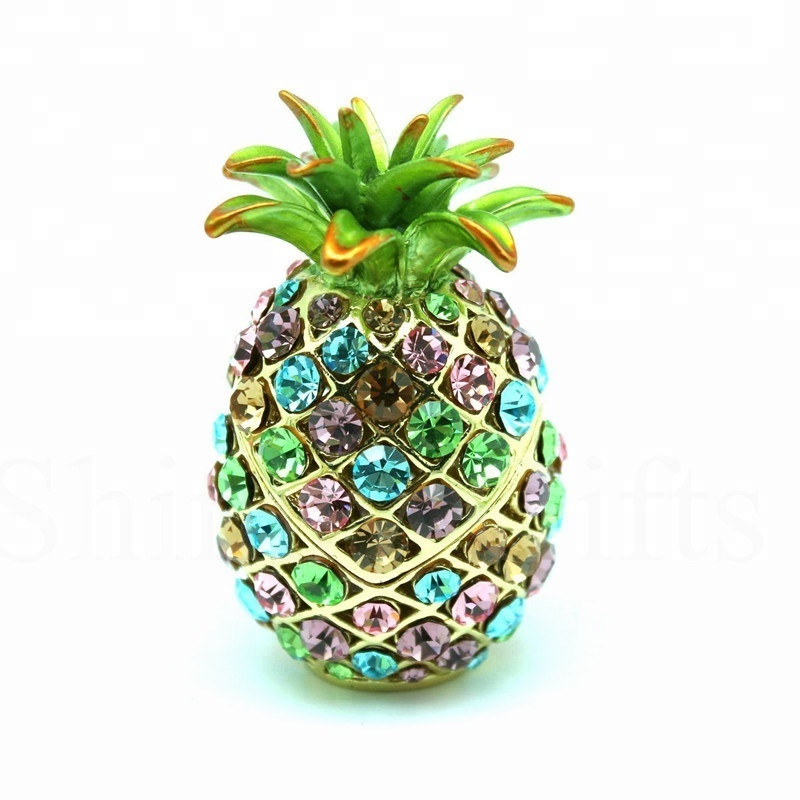 Full Diamond Pineapple Trinket Box Shiny Gift Box Home Decorative Christmas Gift Boxes