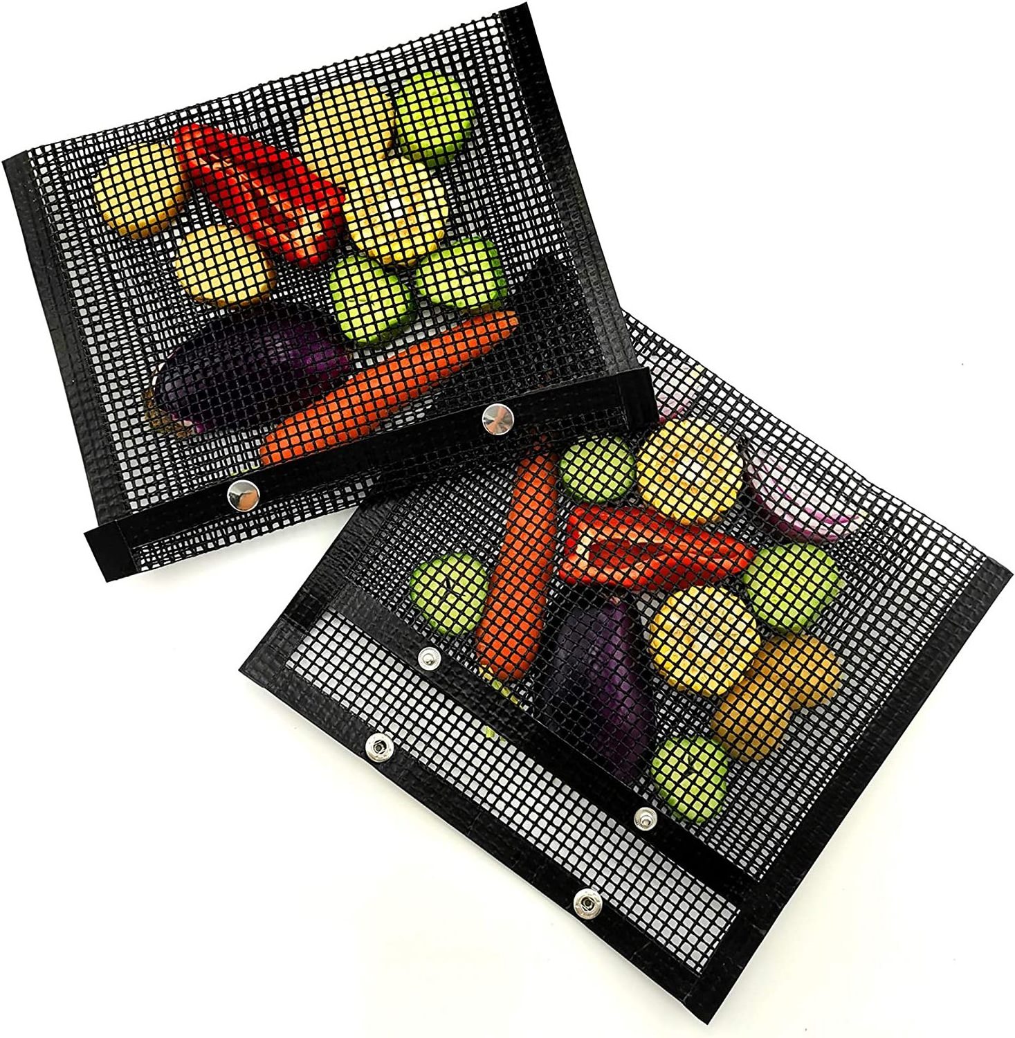 BBQ Veggie Grill Bags for Cooking Vegetables Grilling Bag Pouches with Snap Button