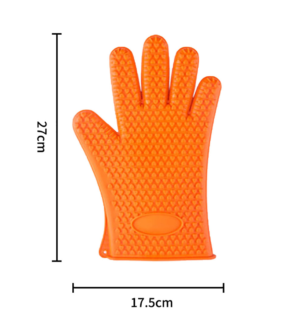 Food Grade Household Grill Meat BBQ Gloves, Colorful Kitchen Double Non-Slip Silicone Kitchen Oven Gloves for Baking, Microwave