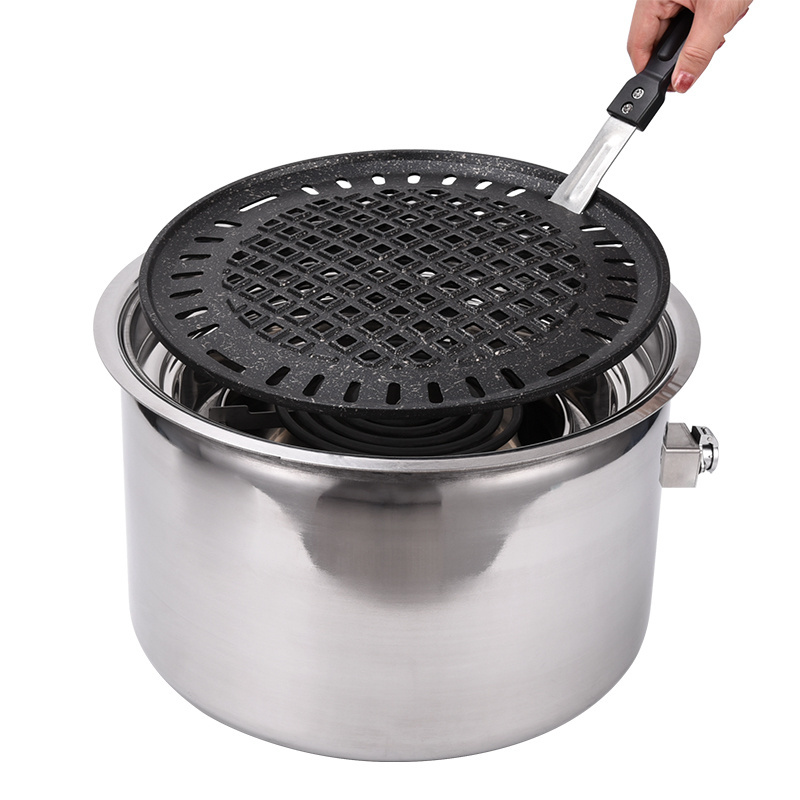 Korean Smoke-Free Household Charcoal Grill Multipurpose Can be used with a variety of baking pans BBQ electric grill