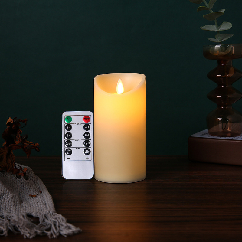 wax LED candle with remote control/glass cover LED candle light