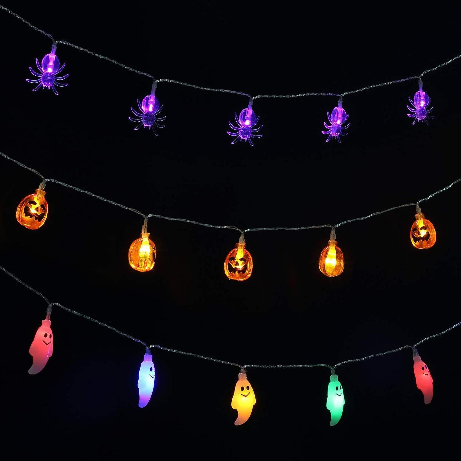 USB or battery powered spider pumpkin led string light Halloween holiday fairy string lights