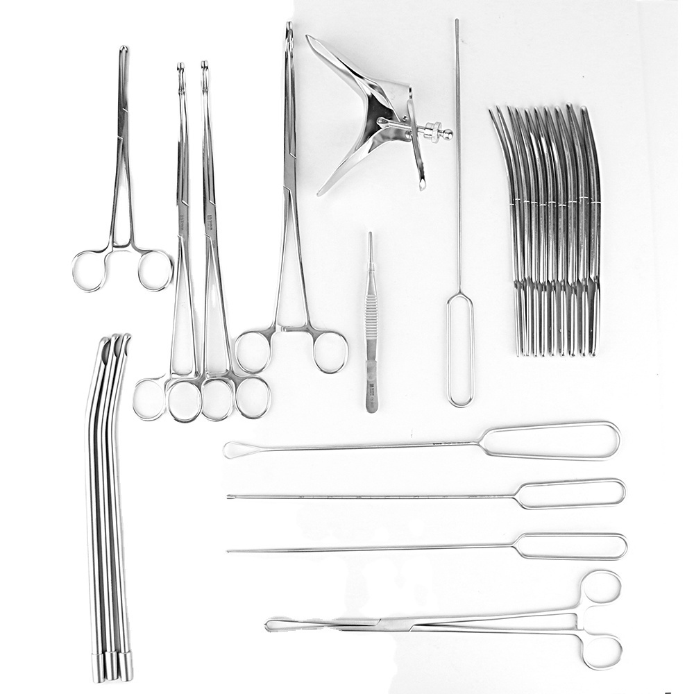 SHINVA Induced Abortion Instruments Set Gynecologic and Obstetrics 24Pcs Medical Surgical Instruments Set