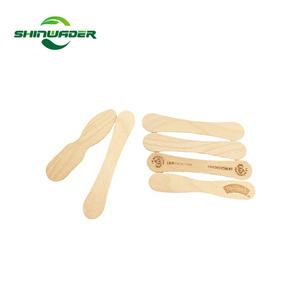 Customized design private label disposable biodegradable birch wooden popsicle sticks ice cream spoon with hot stamp logo