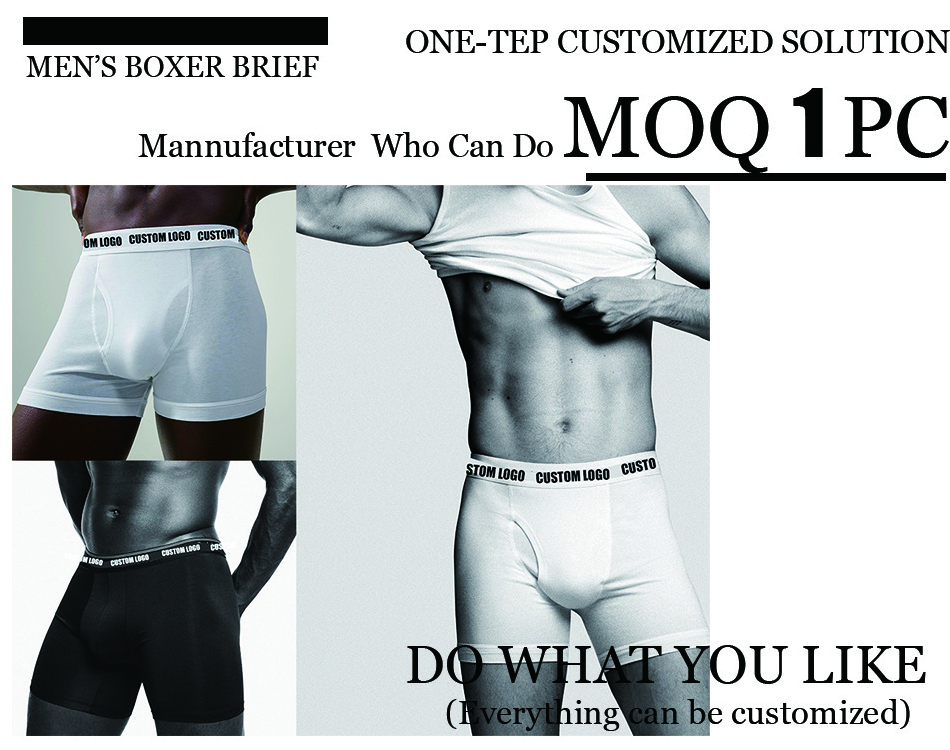 Low Moq Custom Private Label Mens Underwear Boxer Briefs Wholesale Spandex Men Boxer Shorts Long Leg Boxers For Men