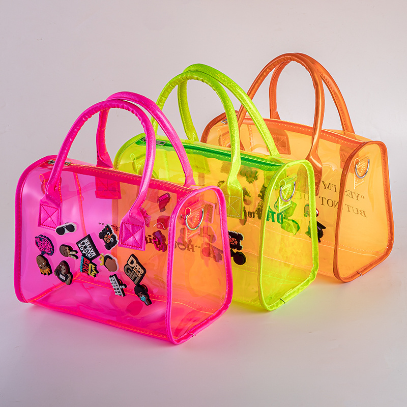 Custom Logo Hoe Bogg Overnight Bag PVC Clear Ita Bag Pin Display Spend The Night Cross Tas Bolsa Para Mujer Sac a Main Mala 2022