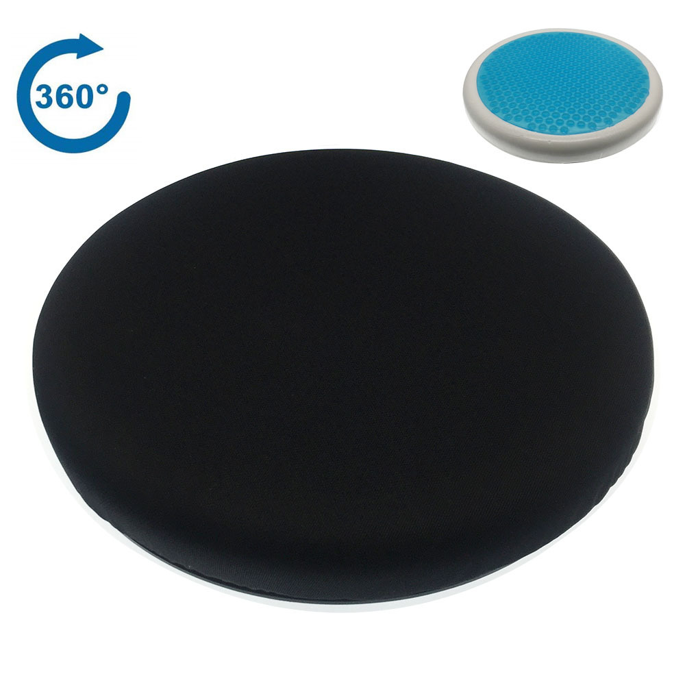 Comfortable Adult Car Chair Cool Gel Enhanced Memory Foam Seat Cushion Pillow 360 Degree Rotating Round Silicone Color Box