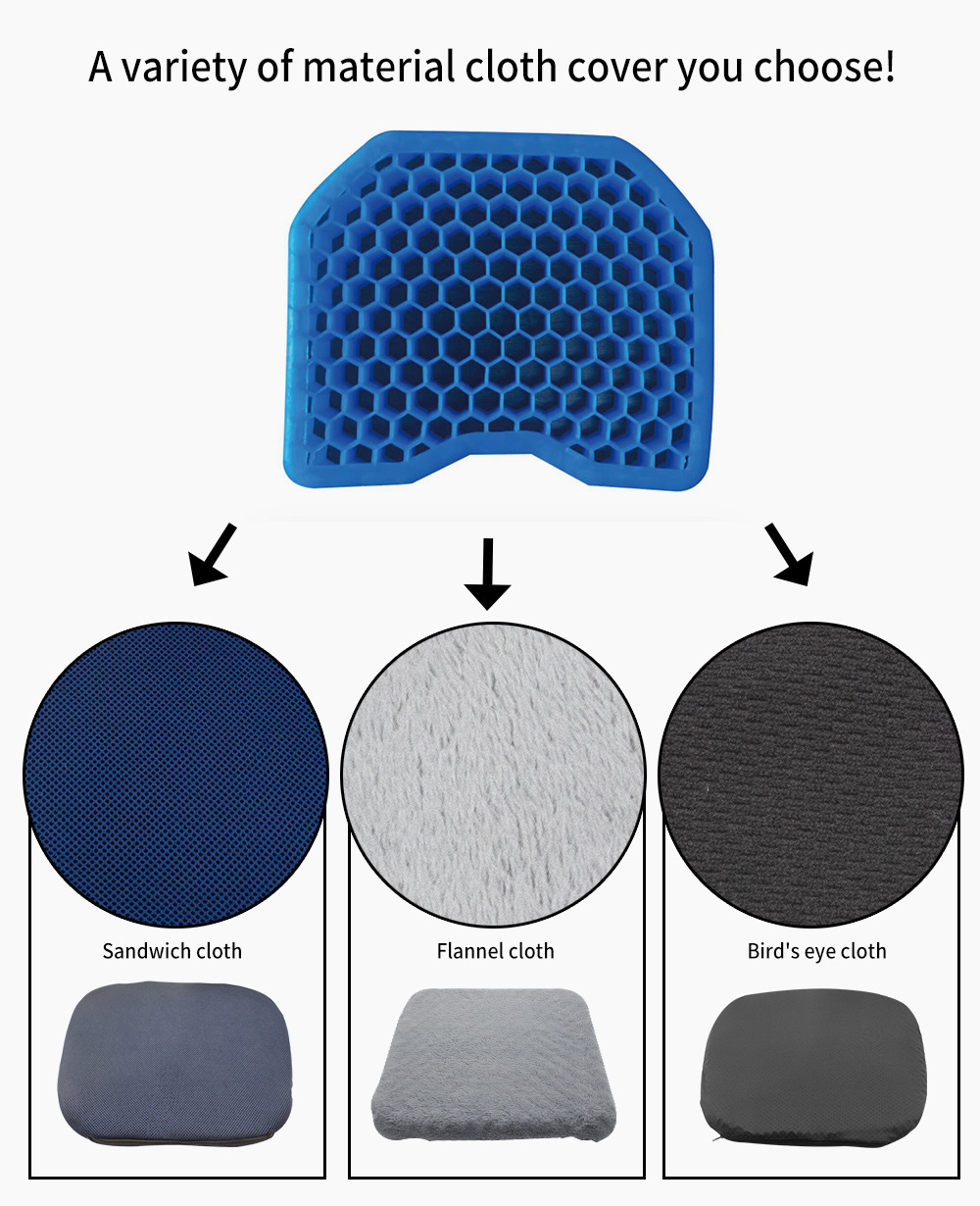 Wheelchair Office Pillow Seat Gel Cushion Portable Office Chair Car Drivers Seat Cushion with Removable Cover